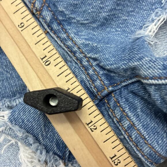 Levi's 501 Shorts Womens Sz.30 Blue Denim Raw Hem Daisy Duke Button Fly - Picture 7 of 9